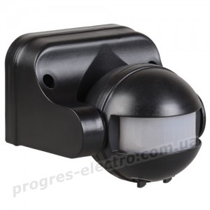 Датчик руху ДД-009 1100Вт 180град 12м IP44 чорний IEK