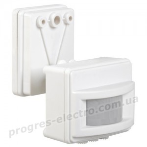 Датчик руху ДД-017 1100Вт 120град 12м IP44 білий IEK