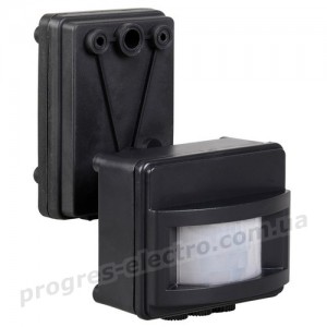 Датчик руху ДД-017 1100Вт 120град 12м IP44 чорний IEK