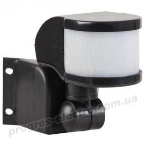 Датчик руху ДД-018В 1100Вт 270град 12м IP44 чорний IEK