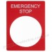 Табличка маркувальна EMERGENCY STOP червона прямокутна