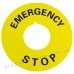 Табличка маркувальна EMERGENCY STOP жовта кругла