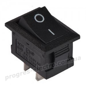 Перемикач KCD1-101 B/B 1 клав. (чорний)