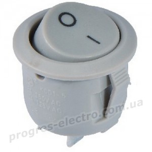 Перемикач KCD1-5-101 Grey/Grey 1 клав. круглий (сірий)