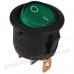 Перемикач KCD1-5-101N GR/B 1 клав. круглі з підсвічуванням. (зелений)