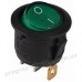 Перемикач KCD1-5-101N GR/B 1 клав. круглі з підсвічуванням. (зелений)