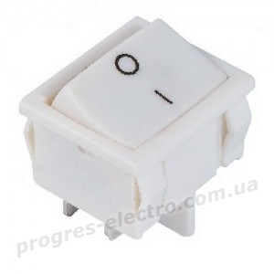 Перемикач KCD1-6-201 Wh/Wh 1 клав. широкий (білий)
