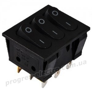 Перемикач KCD2-3101 B/B 3 клав. (чорний)