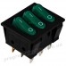 Перемикач KCD2-3101N GR/B 3 клав. з підсвічуванням (зелений)