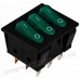 Перемикач KCD2-3101N GR/B 3 клав. з підсвічуванням (зелений)