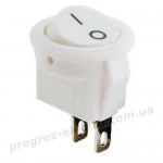 Перемикач KCD5-2-101 WH/WH 1 клав. круглий мініатюр. (білий)