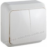 Вимикач двоклавішний BЗ10-2-0-Cm-W