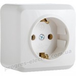 Розетка із заземленням PЗ16-З-Cm-W