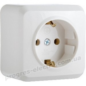 Розетка із заземленням PЗ16-З-Cm-W