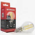Лампа світлодіодна ETRON Filament 1-EFP-152 G45 E14 6W 4200K прозора