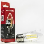 Лампа світлодіодна ETRON Filament 1-EFP-120 С37 E27 8W 4200K прозора