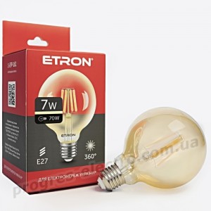 Лампа світлодіодна ETRON Filament Power 1-EFP-161 G95 E27 7W золото