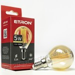 Лампа світлодіодна ETRON Filament 1-EFP-184 G45 E14 5W 2700K золото