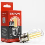Лампа світлодіодна ETRON Filament 1-EFP-141 G45 E27 8W 3000K прозора