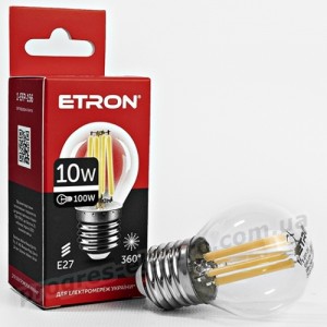 Лампа світлодіодна ETRON Filament 1-EFP-156 G45 E27 10W 4200K прозора