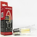 Лампа світлодіодна ETRON Filament 1-EFP-123 С37 E27 6W 3000K прозора
