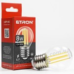 Лампа світлодіодна ETRON Filament 1-EFP-142 G45 E27 8W 4200K прозора