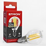 Лампа світлодіодна ETRON Filament 1-EFP-157 G45 E14 10W 3000K прозора