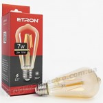 Лампа світлодіодна ETRON Filament 1-EFP-163 ST64 E27 7W золото