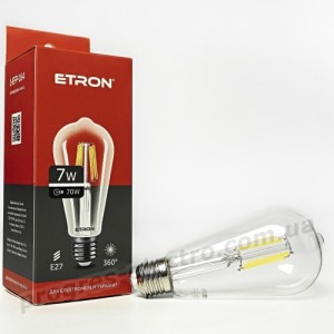 Лампа світлодіодна ETRON Filament 1-EFP-164 ST64 E27 7W 4200K прозора