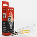 Лампа світлодіодна ETRON Filament 1-EFP-125 С37 E14 6W 3000К прозора