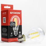Лампа світлодіодна ETRON Filament 1-EFP-108 A60 10W 4200K E27 прозора