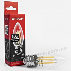 Лампа світлодіодна ETRON Filament 1-EFP-116 С37 E27 10W 4200K прозора