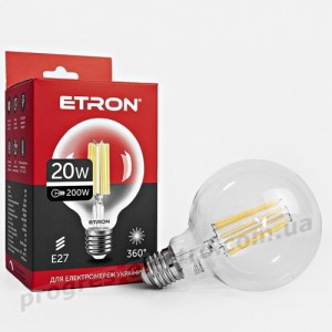 Лампа світлодіодна ETRON Filament 1-EFP-172 G95 E27 20W 4200K прозора