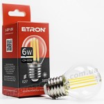 Лампа світлодіодна ETRON Filament 1-EFP-150 G45 E27 6W 4200K прозора