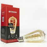 Лампа світлодіодна ETRON Filament 1-EFP-167 ST64 Vintage E27 7W 2700K золото