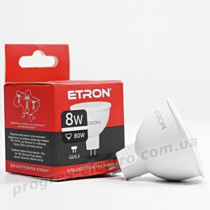Лампа світлодіодна ETRON Light 1-ELP-066 MR16 8W 4200K 220V GU5.3