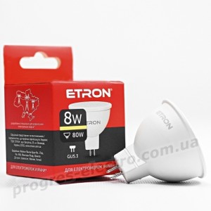Лампа світлодіодна ETRON Light 1-ELP-065 MR16 8W 3000K 220V GU5.3