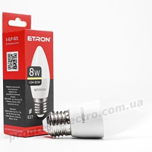 Лампа світлодіодна ETRON Light 1-ELP-021 C37 8W 3000K 220V E27