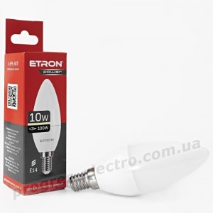 Лампа світлодіодна ETRON Power Light 1-EPL-823 C37 10W 3000K 220V E14