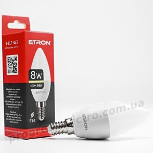Лампа світлодіодна ETRON Light 1-ELP-023 C37 8W 3000K 220V E14