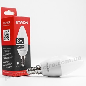 Лампа світлодіодна ETRON Light 1-ELP-024 C37 8W 4200K 220V E14