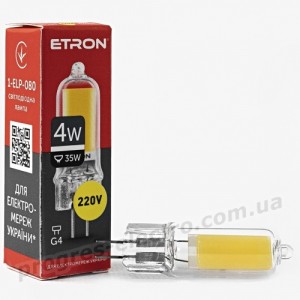Лампа світлодіодна ETRON Light 1-ELP-080 G4 Glass 4W 4200K 220V