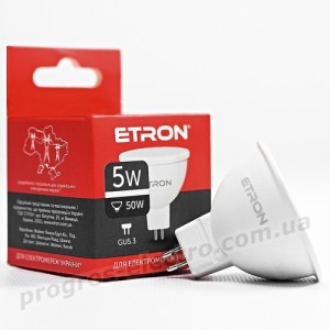 Лампа світлодіодна ETRON Light 1-ELP-062 MR16 5W 4200K 220V GU5.3