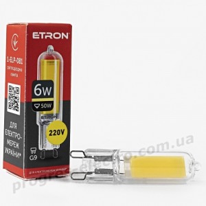 Лампа світлодіодна ETRON Light 1-ELP-081 G9 Glass 6W 3000K 220V
