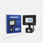 Прожектор світлодіодний NORTE Spotlight 1-NSP-1222 20W 6500К з датчиком руху