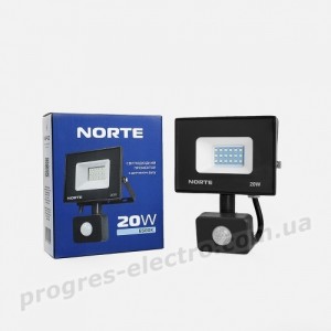 Прожектор світлодіодний NORTE Spotlight 1-NSP-1222 20W 6500К з датчиком руху