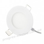 Світлодіодний світильник врізний ЄВРОСВІТЛО 3Вт коло LED-R-90-3 6400К