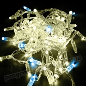 Гірлянда вулична STARLIGHT бахрома теплий/білий Flash 75LED IP44 прозорий 2x0.7м