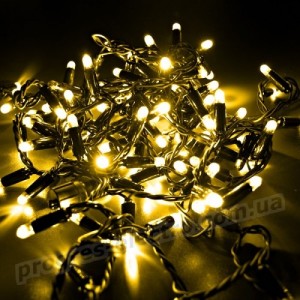 Гірлянда вулична STARLIGHT бахрома жовтий 75LED IP44 чорний 2x0.7м