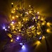 Гірлянда вулична STARLIGHT бахрома жовтий/білий Flash 75LED IP44 чорний 2x0.7м